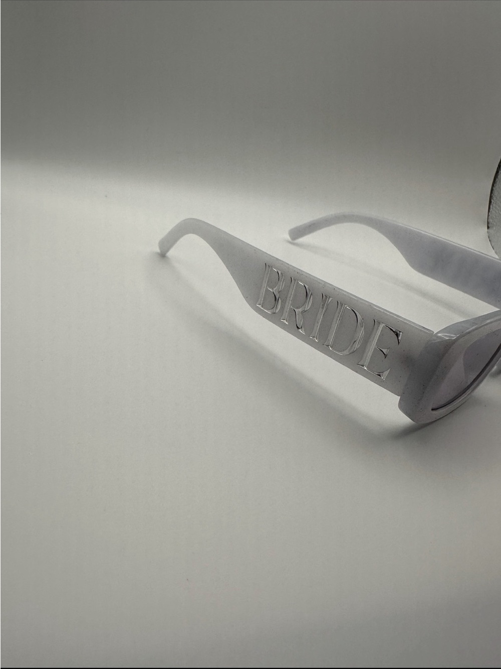 BRIDE Embossed Party Sunglasses in White